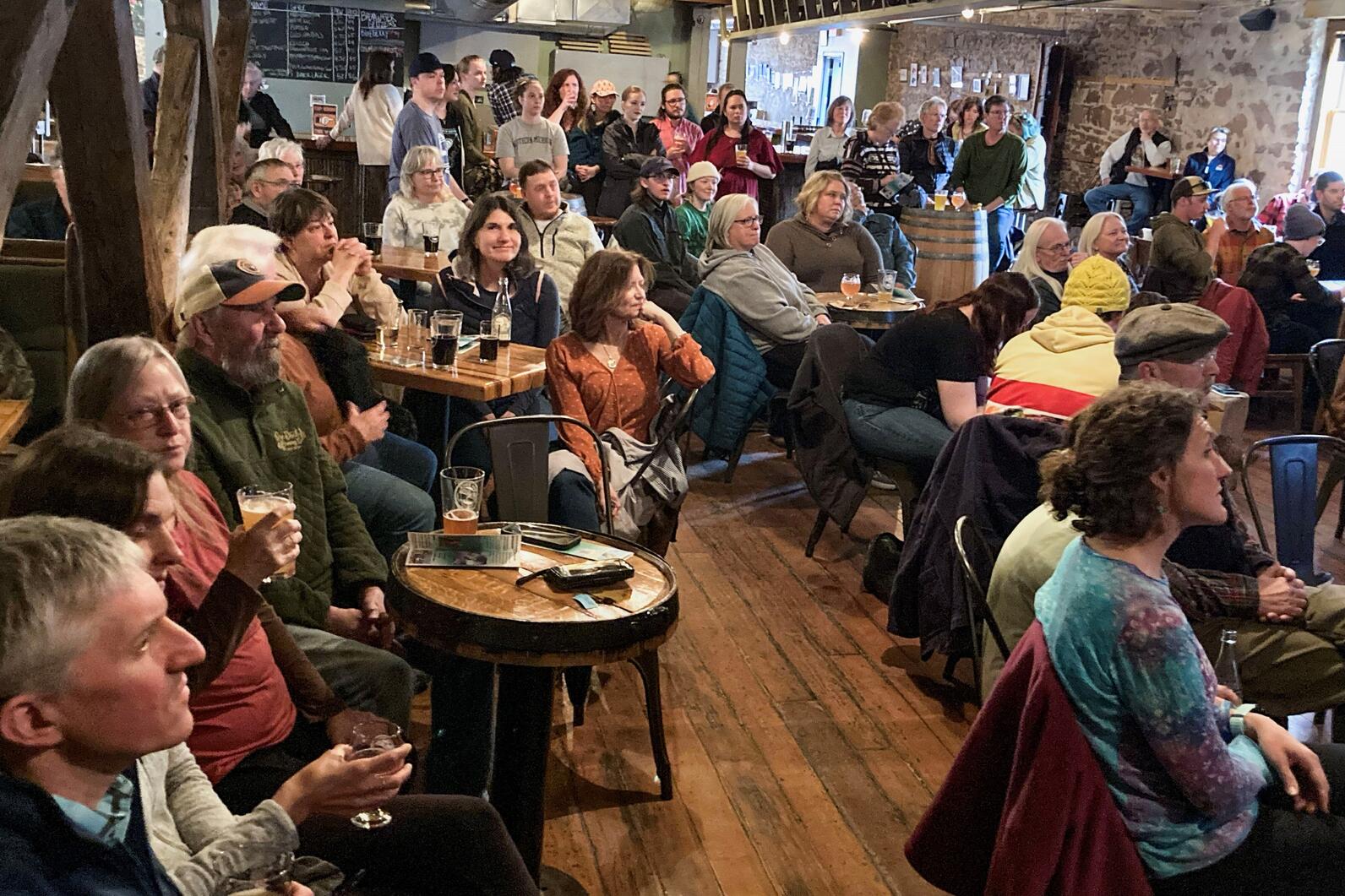 Over 130 people gathered at Ore Dock Brewery Co. in Marquette, MI to attend the MI Birds program.    