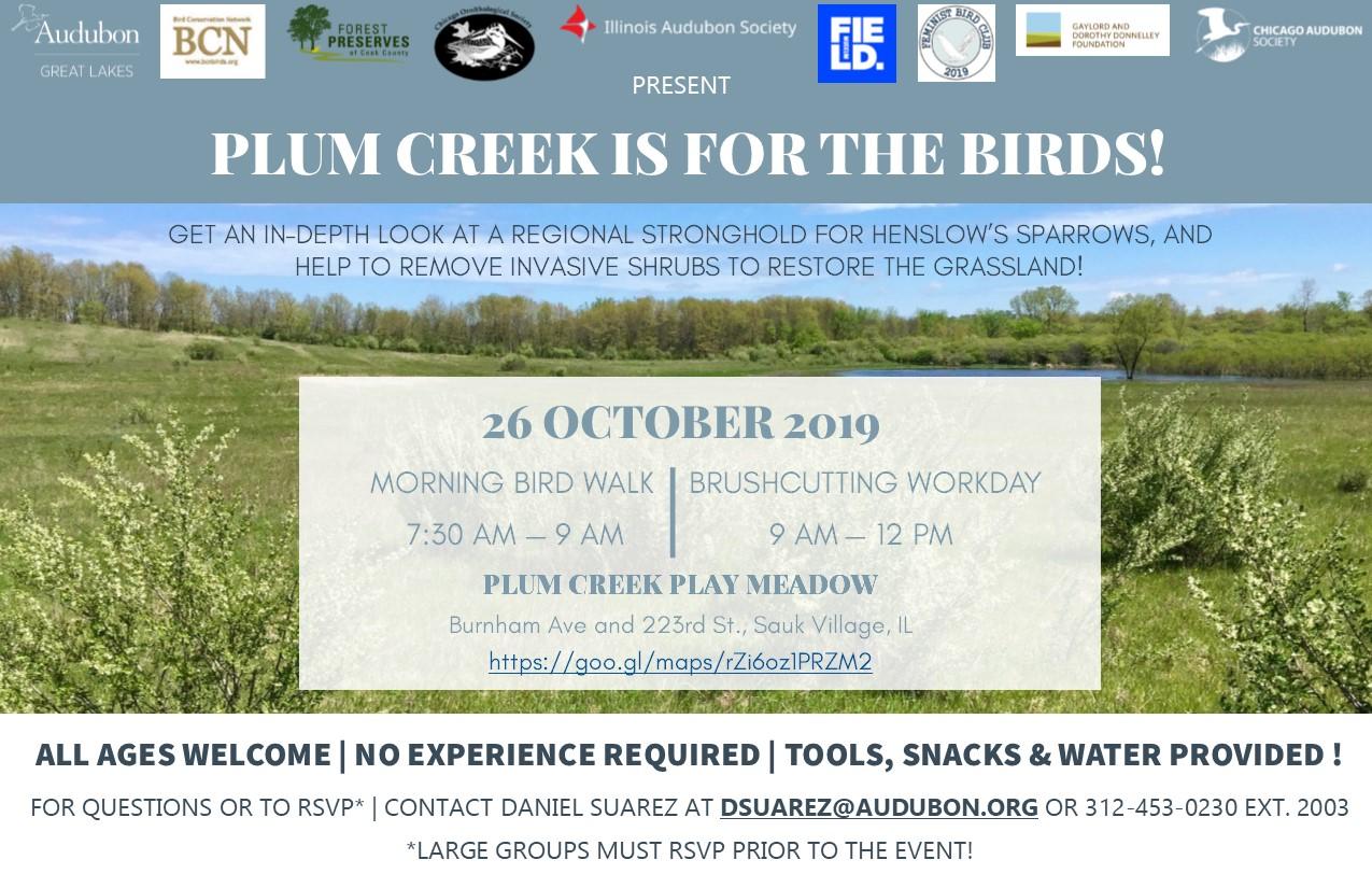 Plum Creek is for the Birds Event Flyer