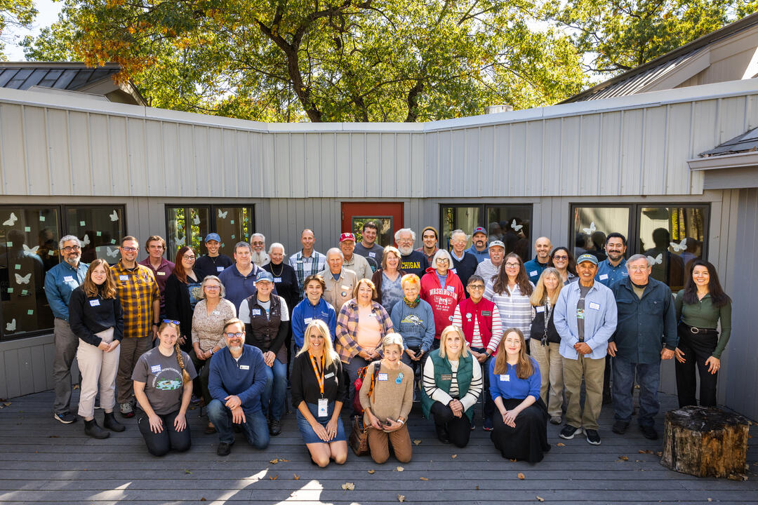 Chapter leaders from across the Great Lakes region attended Audubon Great Lakes' 2024 Chapter Gathering and gather for a group photo.